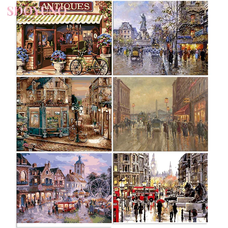 

GATYZTORY DIY Oil Painting By Numbers Acrylic Paint Home Decoration Pictures By Numbers 40x50cm Landscape Handpainted Gift