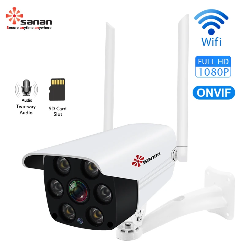 Sanan ip-камера 1080P наружная Wifi камера H.264 Водонепроницаемая ИК камера ночного видения CCTV двойная антенна Onvif Yoosee