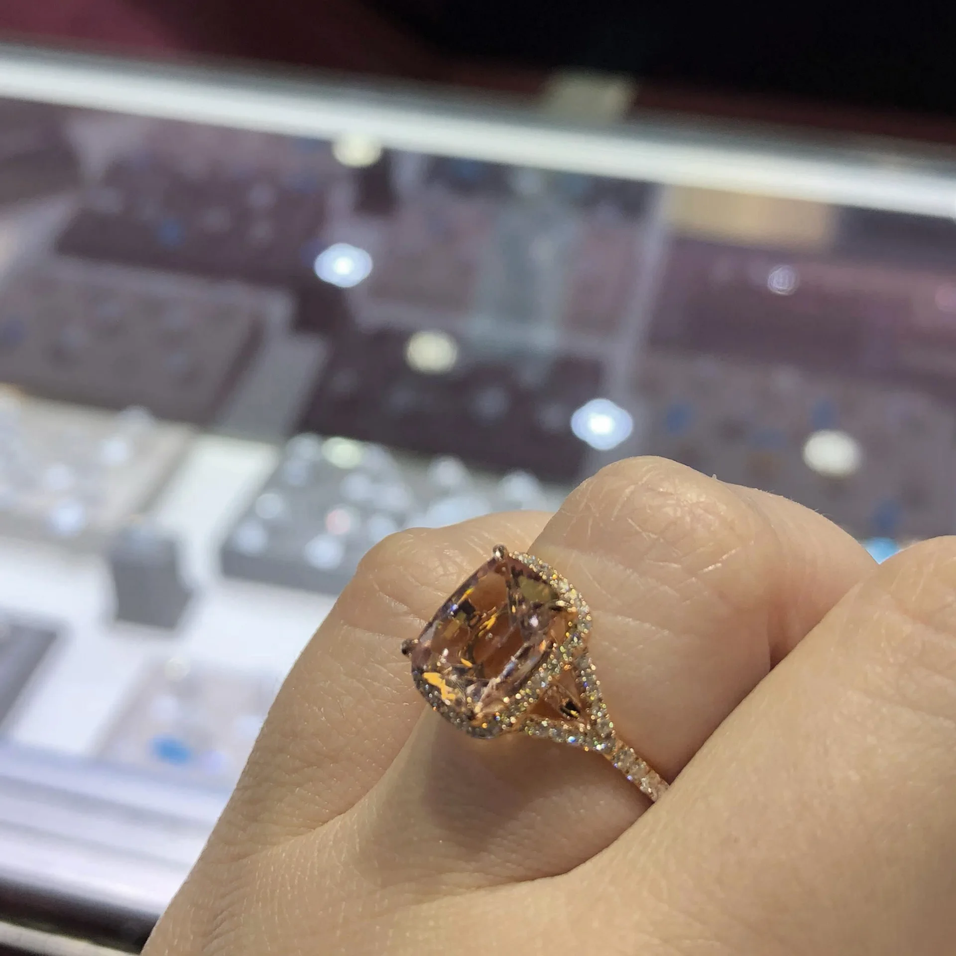 

100% Real 10K Rose Gold Ring for Women Origin Natural 1.5 Carat Topaz Gemstone Luxury Anillos Mujer Engagement Rectangle Rings