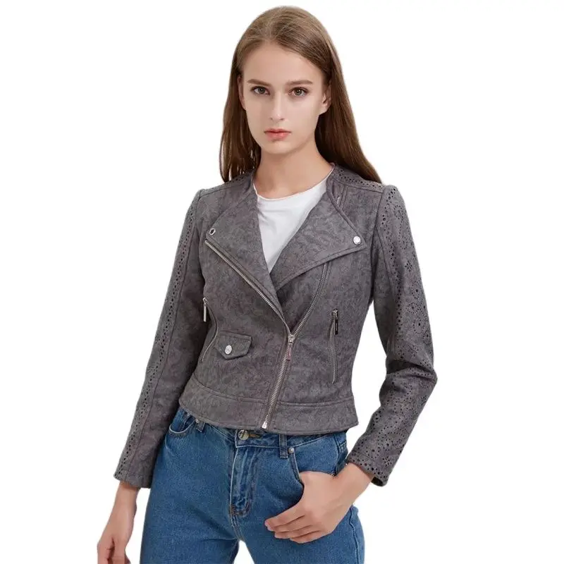 Женская замшевая куртка TMODA288 из искусственной кожи на осень и зиму женская
