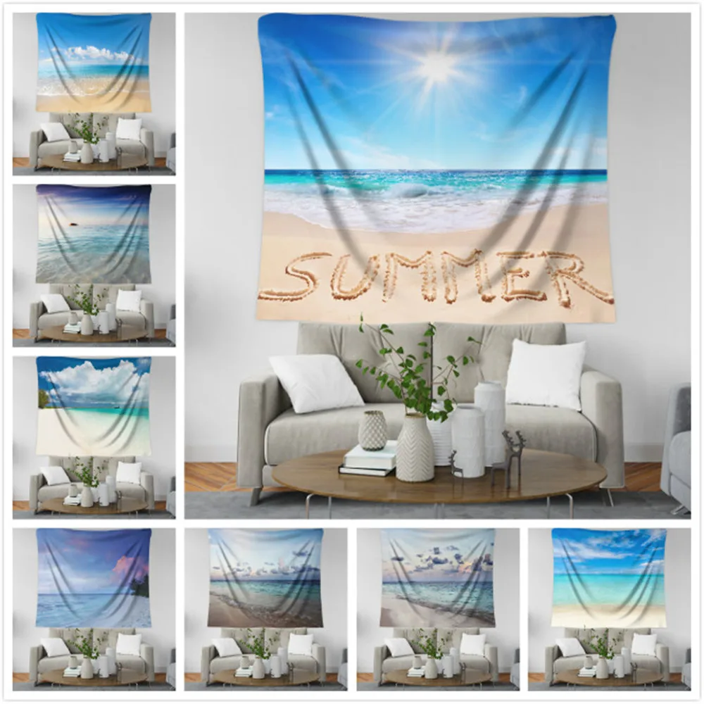 Гобелен для пляжа голубое море вода небо пляж домашний декор гобелен одеяло