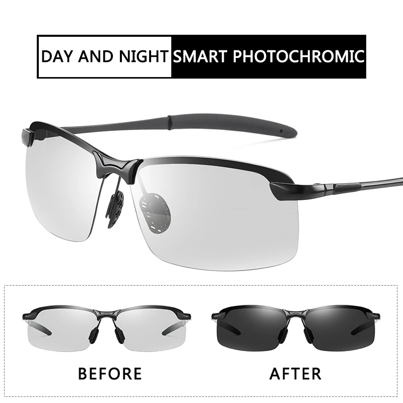 

Photochromic Lenses Man Sunglasses Men Polarized Change Color Sun Glasses Day Night Vision Driving Eyewear lentes fotocromatico
