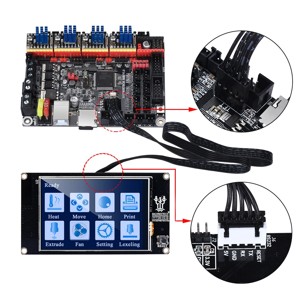 BIGTREETECH SKR V1.3 гладкая доска 32 бит+ TFT35 V2.0+ BLtouch+ 5 шт. TMC2130 SPI TMC2208 UART части 3d принтера vs MKS GEN L TMC2209
