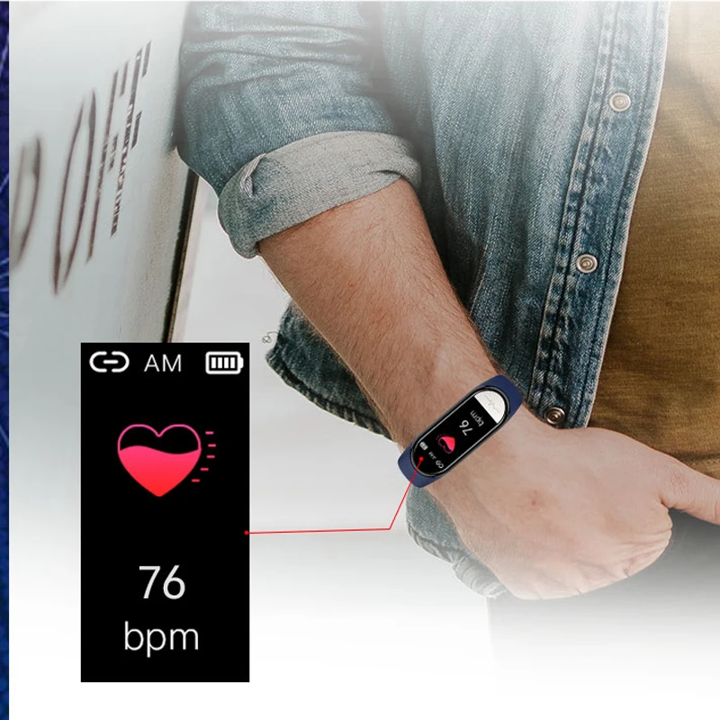 Фитнес-браслет унисекс водонепроницаемый IP67 с функцией отслеживания вызовов |