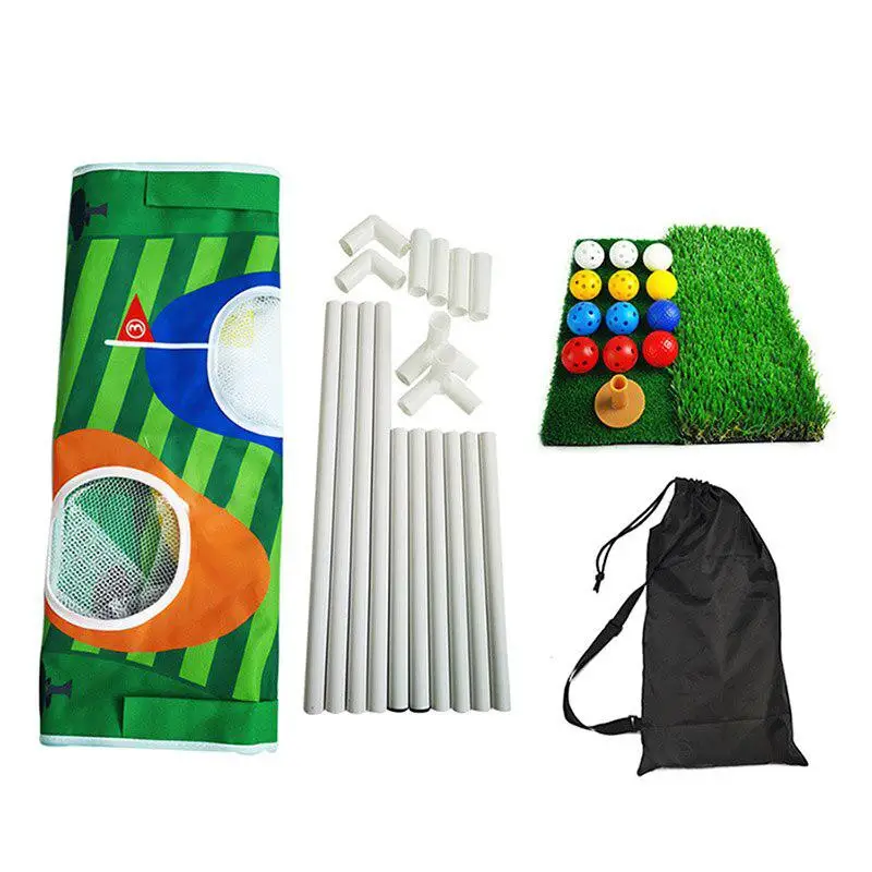 Satin Al 2020 Yeni Katlanabilir Golf Yonga Kertenkele Oyun Seti Golf Hedef Net 12 Topları Kapalı Açık Uygulama Eğitimi