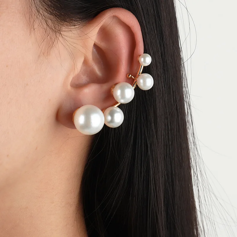 

TRENDY Geometric Clip Earrings Womens Temperament The Branches of No Ear Pierced Ear Clip Pearl Earrings Jewelry for Girls