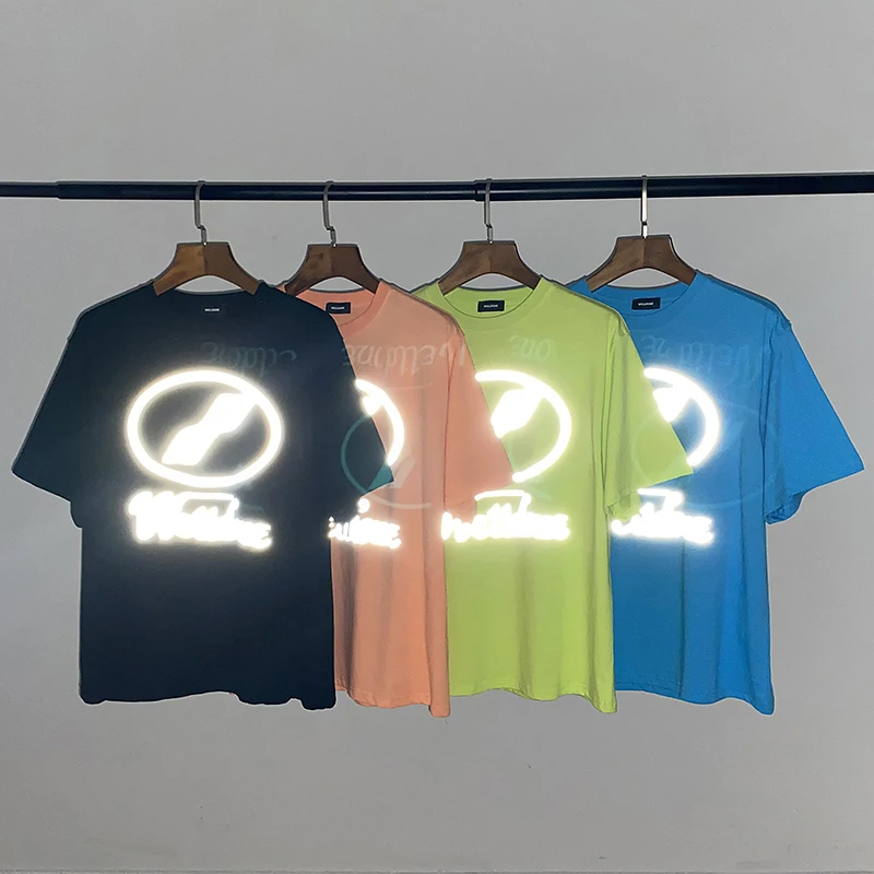 

Summer Welldone 3M Reflective Casual T-shirts We 11 Done T-shirt Men Women Loose Trendy Tshirt