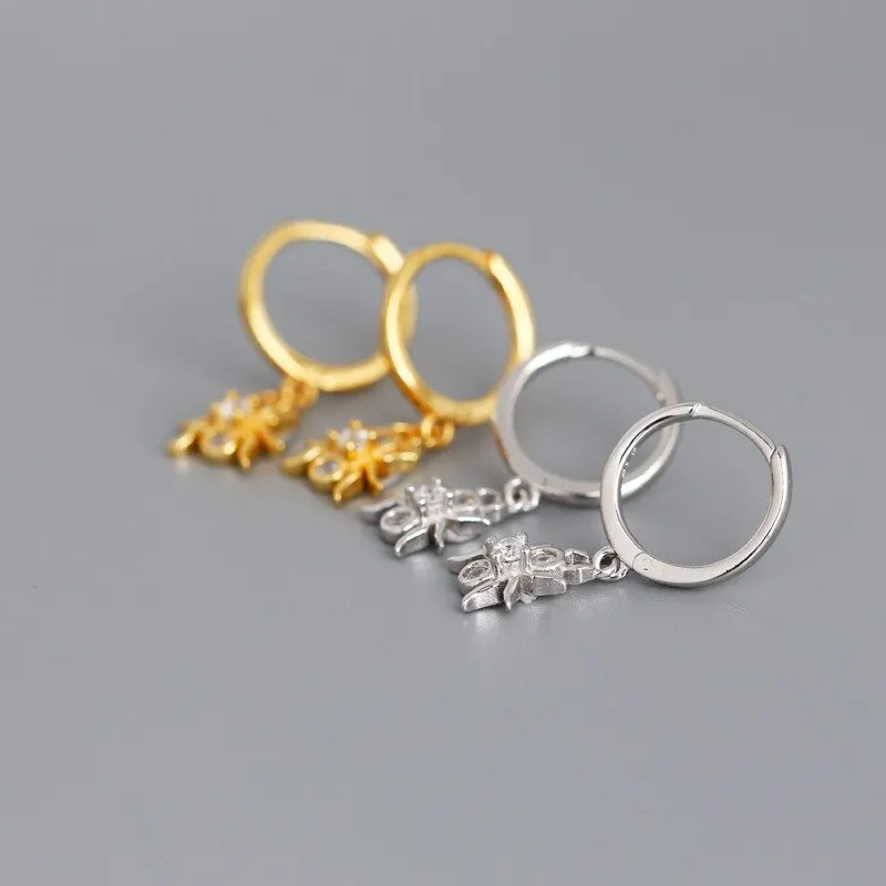 

A00496 Jazaz Punk Halloween 3D Insect Spider Gothic Studs Earrings for Women Real 925 Sterling Silver Animal Jewelry Accessories