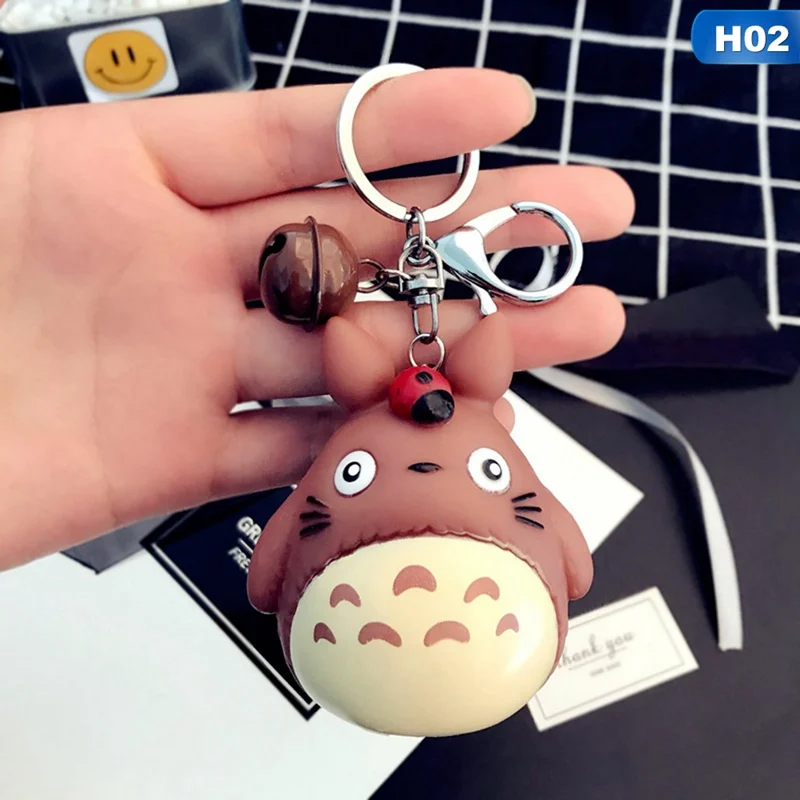 

Fashion Keychains Cute Kawaii Kitten Cat Key Chain Ring Anime Totoro Keychain Creative Trinket Charm Women Girl Kids Keyring