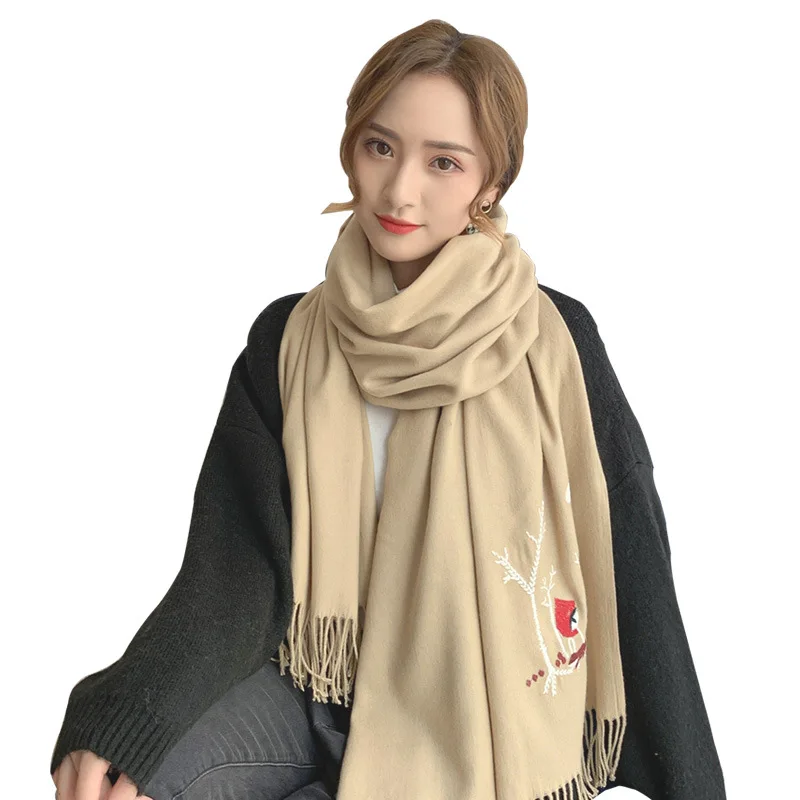 

New embroidered and embroidered cashmere like scarf for women