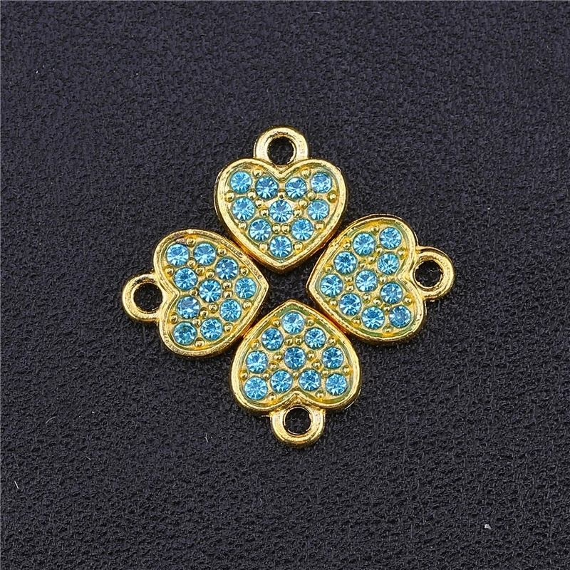 As Photo 10 Pieces Juya DIY эмалированные Очаровательные Подвески Supplis Cz Стразы в форме сердца Национальный флаг США амулеты для создания модных ювелирных изделий - Окраска металла: As Photo 10 Pieces