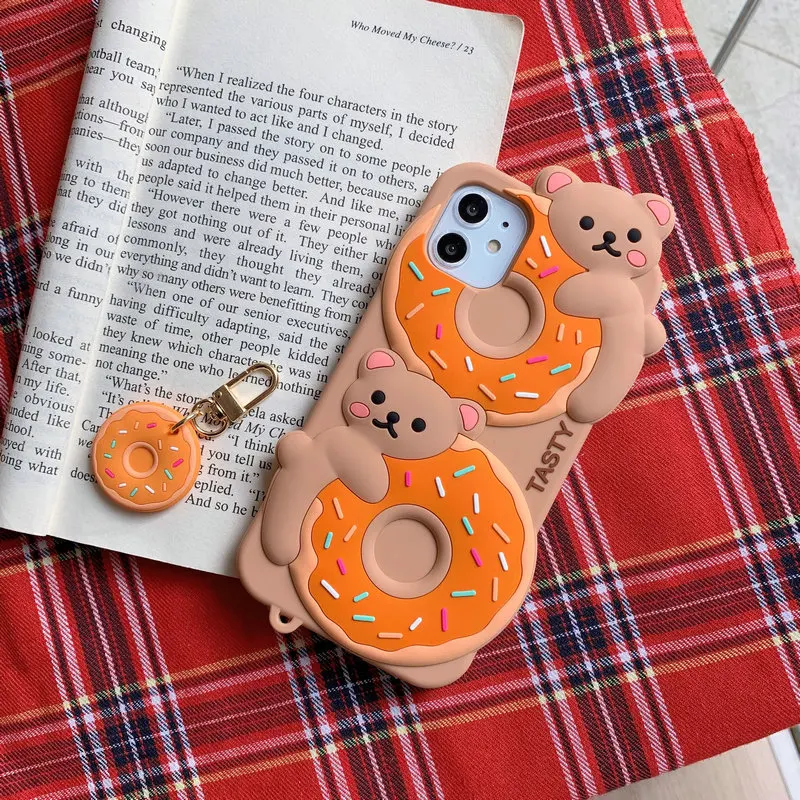 

Soft Silicone Cute Cartoon 3D Gummy Bear Phone Case For iPhone 12 Mini 11 Pro Max XS MAX X XR 8 7 6 Plus SE 2020 TPU Back Cover