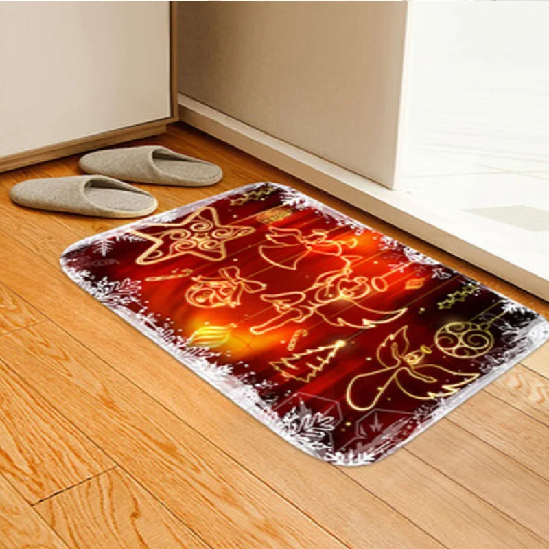 Креативные рождественские коврики Нескользящие Коврики для кухонной двери