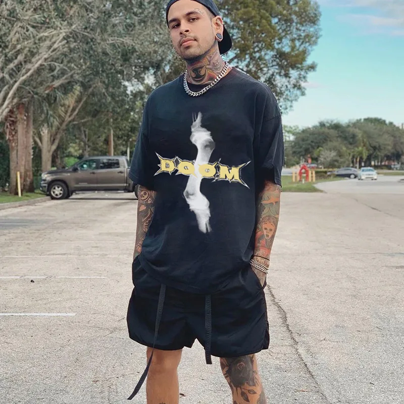 

High Street Brand Luke Vicious Stampa Logo Print Tee y2k Oversized T-shirt T-shirts Men T-shirt Streetwear women's t-shirt 2021