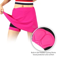 women 2 in 1 cycling skort with gel padded liner bike shorts quick dry athletic sports skirt for cycling