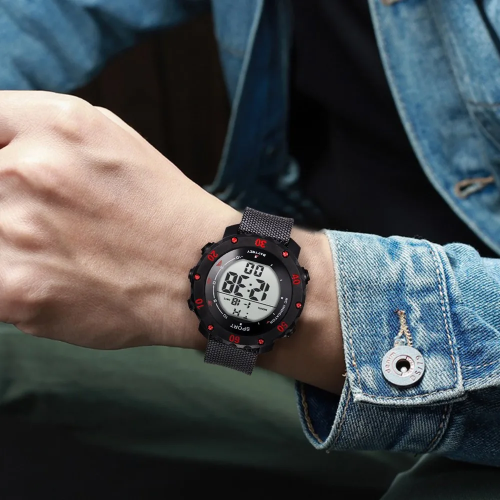 

Fashion Men Sports Watches High-end Digital Watch Multi-function 30m Sports Waterproof Electronic Watch Erkek Kol Saati Relogio