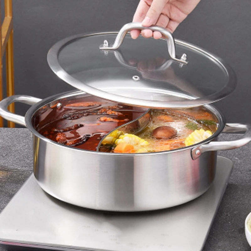 Термогоршок из нержавеющей стали утолщенный котелок с двумя вкусами утки