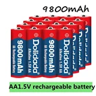 Перезаряжаемая батарея AA 2  20 шт.лот, 9800 мАч, 1,5 в, новая Щелочная перезаряжаемая батарея для светодиодной игрушки, mp3