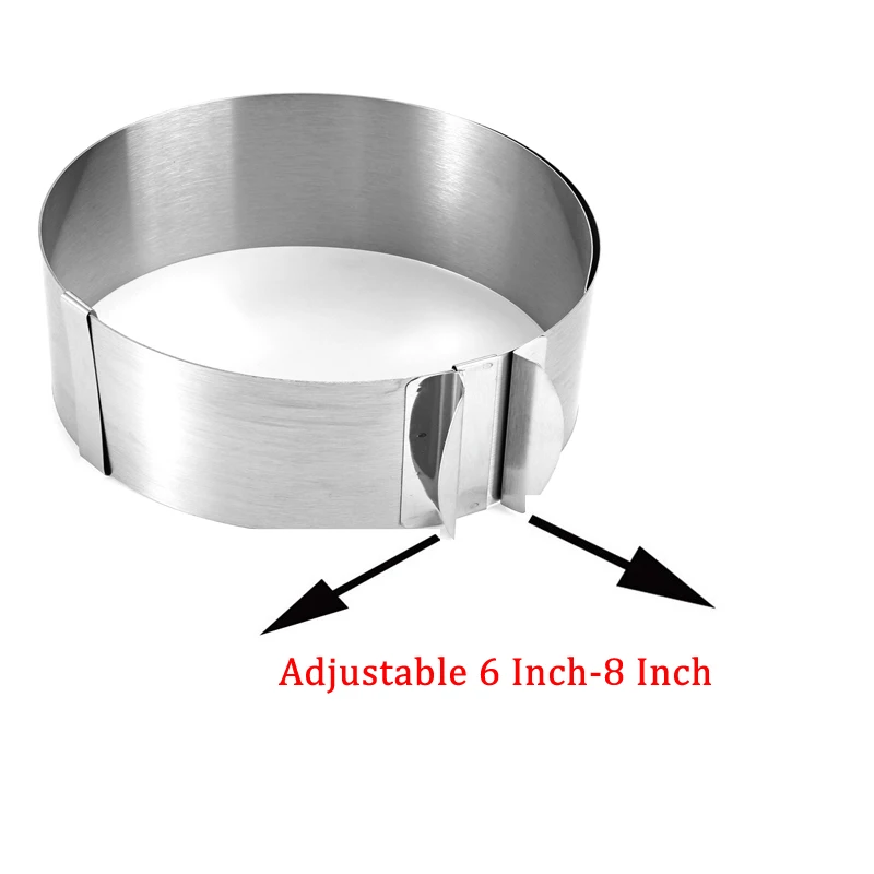 6-8 Inch 1 шт. Регулируемый мусс кольцо 3D круглые формы для торта из нержавеющей стали, для выпечки формы кухонный десерт торт инструменты для украшения ZXH - Цвет: 6-8 Inch