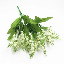 Real Touch Artificial Convallariae Flowers Silk Flowers Artificiales Wedding Holding Fake Flowers Home Garden Decorative Wreath