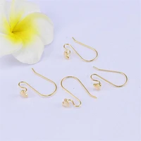 creative real gold color plated brass heart ear wires hooks clasps connector diy earrings jewelry making findings accessories