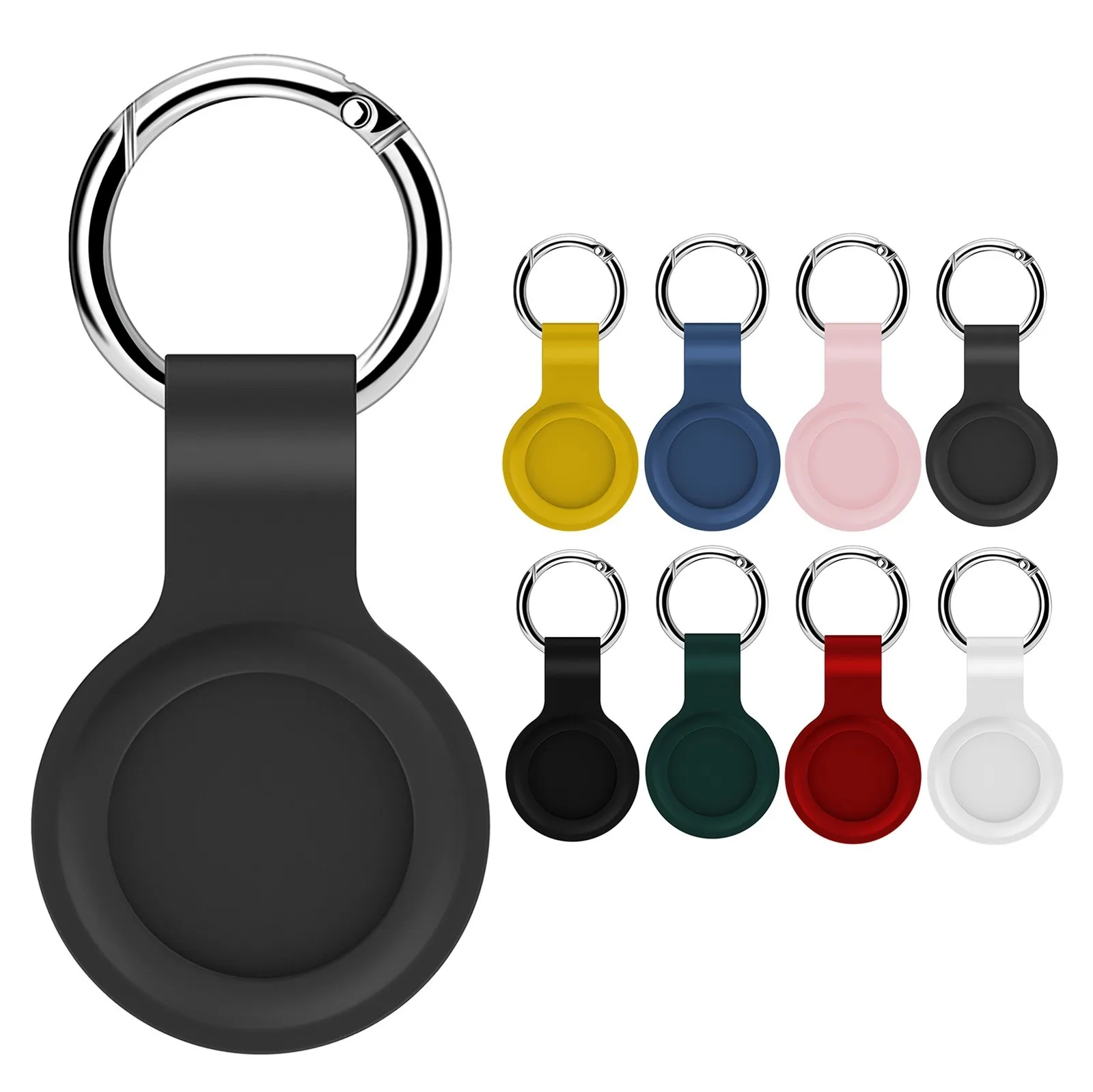 

2021 For Apple Airtag Case Silicone Protective Sleeve Cover Keychain Airtags-tracker 1PC Silicone Case For Airtags Accessories