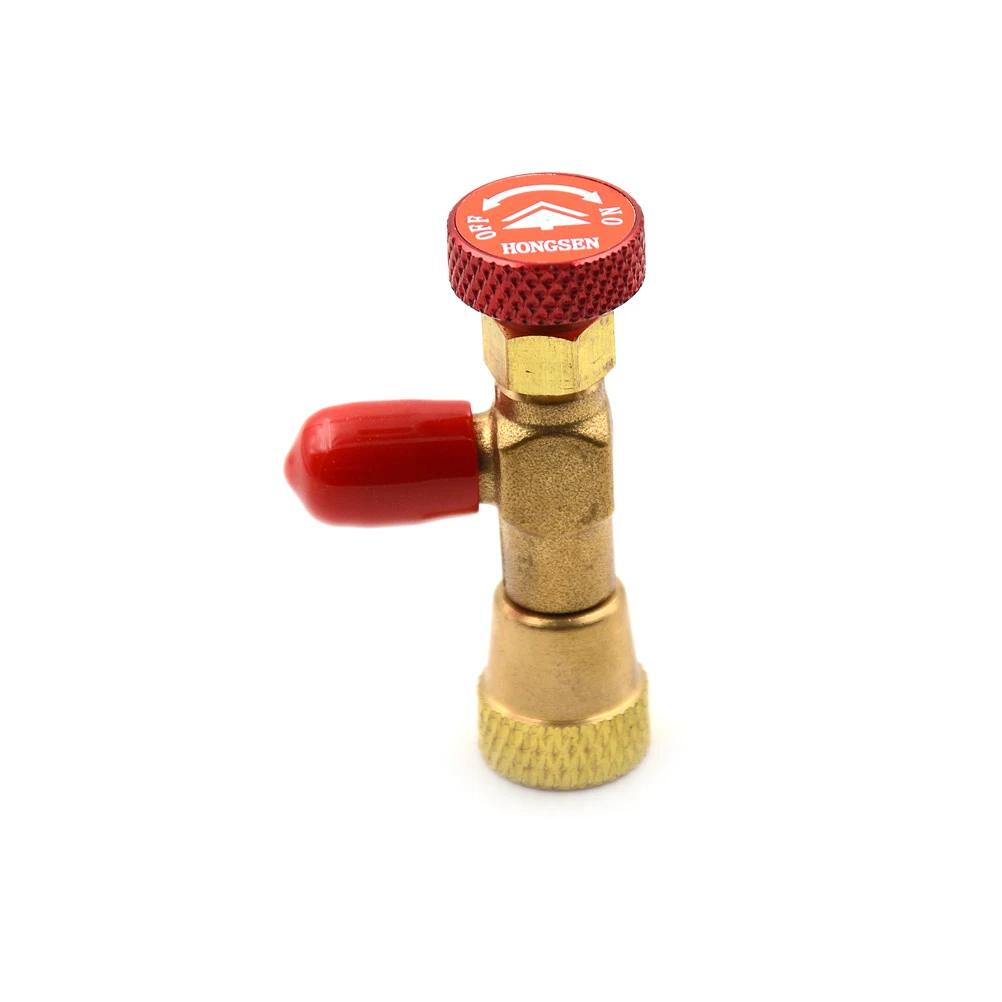 

R410A Refrigeration Air conditioning Valve Safety Adapter 1/4" SAE Male to 5/16" SAE Famale Charging Hose Valves