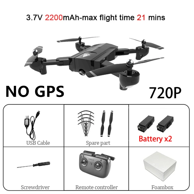 Black 720P 2B SG900 Wifi Радиоуправляемый Дрон с 720P 4K HD Двойная камера gps слежение за мной Квадрокоптер FPV Профессиональный беспилотник долгий срок службы батареи игрушка для детей - Цвет: Black 720P 2B