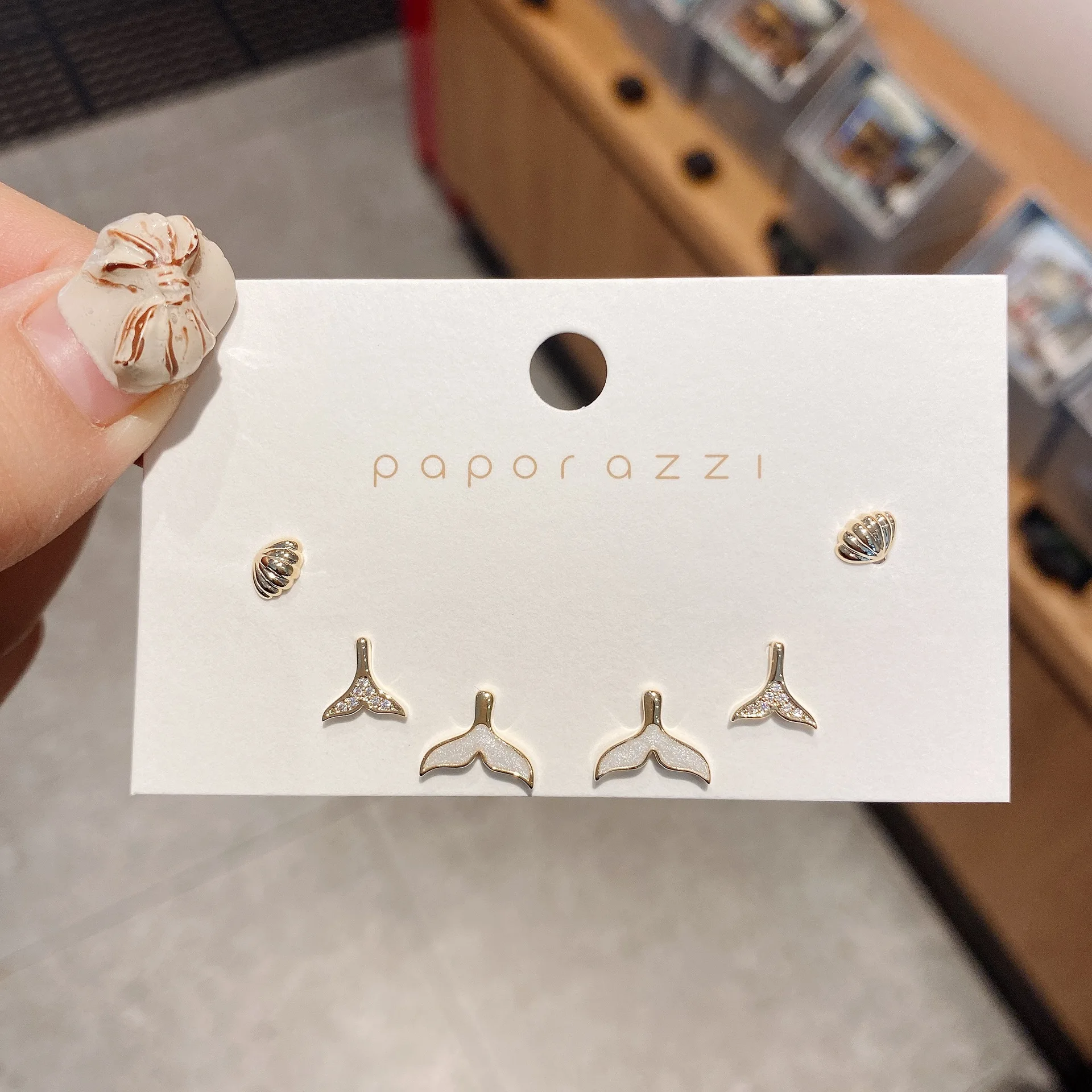 

Korean StyleSilver Plated Earrings Trendyal Fishtail Set Ins Design Sense Popular Gift