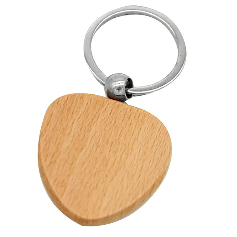 

60Pcs Blank Heart Wooden Key Chain DIY Promotion Keychain Keyring Pendant Tags Promotional Gifts