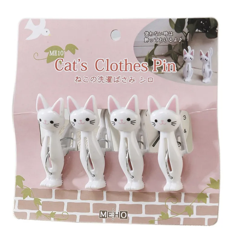 4 шт./компл. пластиковые прищепки для одежды с изображением кота из мультфильма