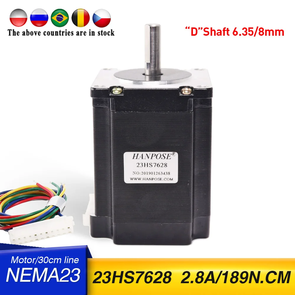 1 шт. Nema 23 шаговый двигатель 2 фазы 23HS7628 4 Leads 76 мм CNC 3D принтер для косметической