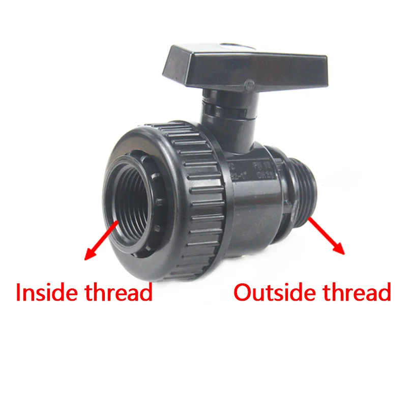 

Female-Male Thread UPVC Ball Valve Aquarium Tank PVC Pipe Globe Valve Union Garden Irrigation Water Pipe Connectors 1 Pcs