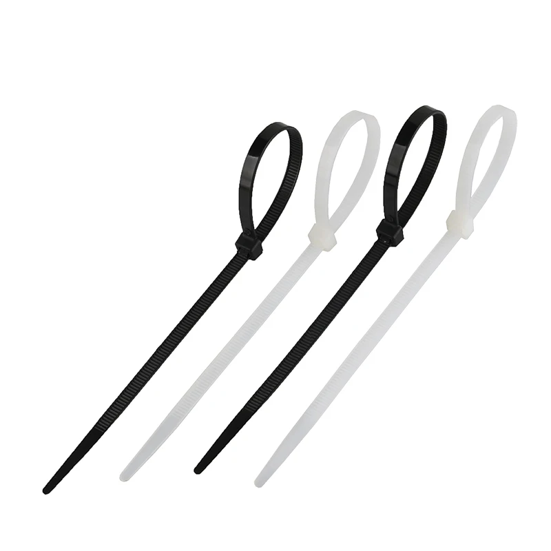 8*300mm Self-Locking Plastic Nylon Cable Zip Tie 100pcs Fasten Loop Wire Binding Wrap Strap 120lbs White Black Width 7.6mm | Обустройство