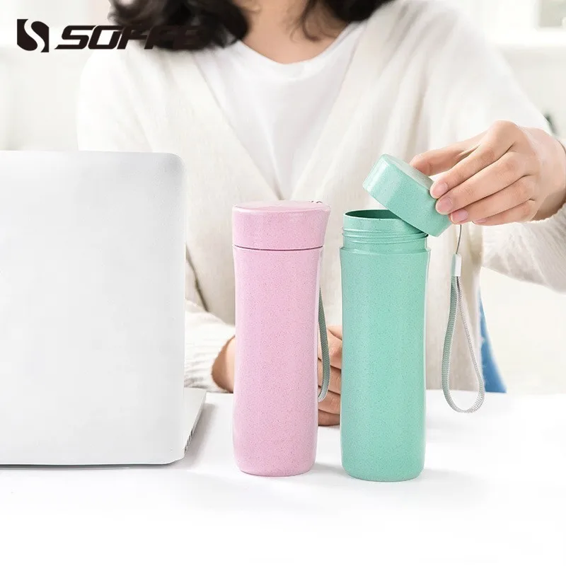 Soffe короткая пшеничная соломинка без бисфенола А бутылка для воды 450 мл детей