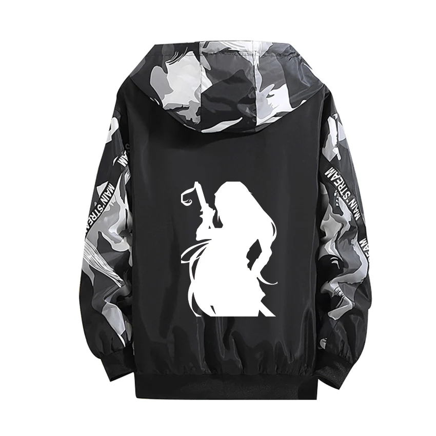 

Thick Jacket Akame ga KILL! Cosplay Hoodie Tatsumi Akame Luminous Print Zipper Black Camouflage Fashion Splicing Winter Coat