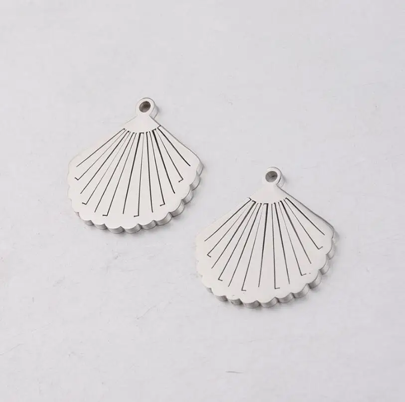 Зеркальная полированная подвеска в форме ракушки из нержавеющей стали 10 шт./лот
