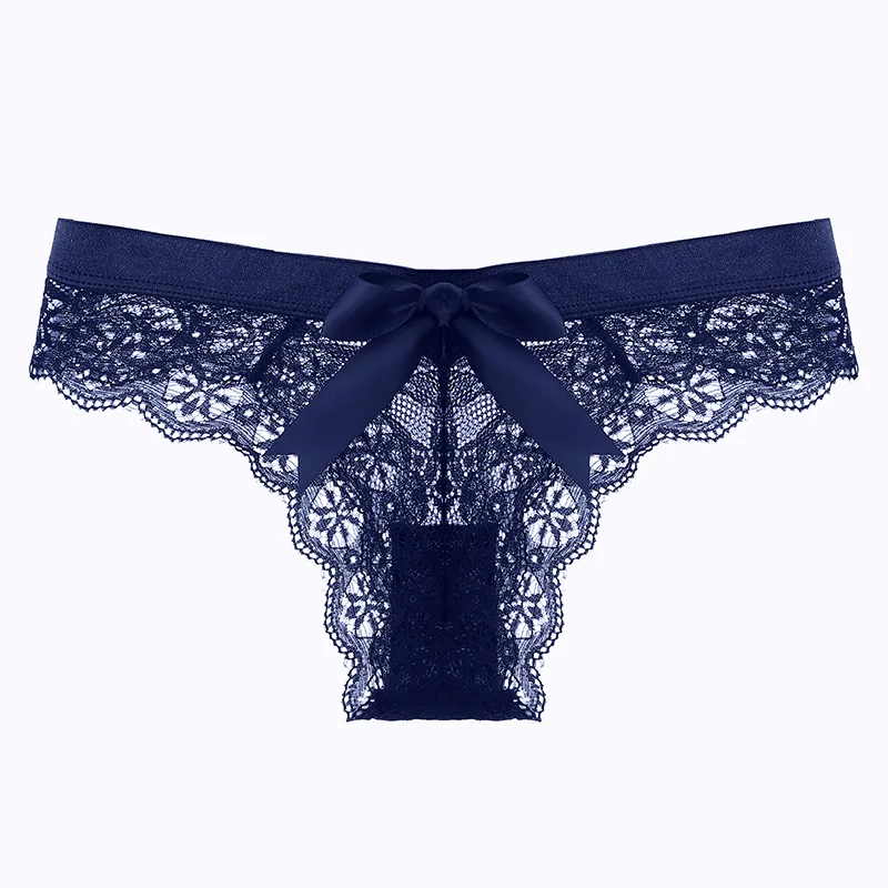 

Newest Women Undewear Sexy Lace Lingerie Transparent Panties With Bow Low-Waist G-strings Thongs Plus Size Free Shiping Hot Sale