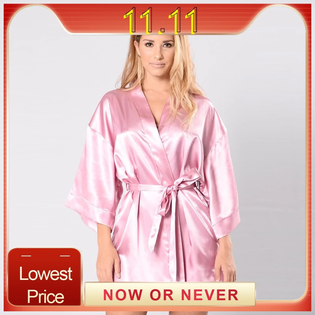 Сексуальное женское белье Шелковый кружевной халат длинный рукав пятнистый