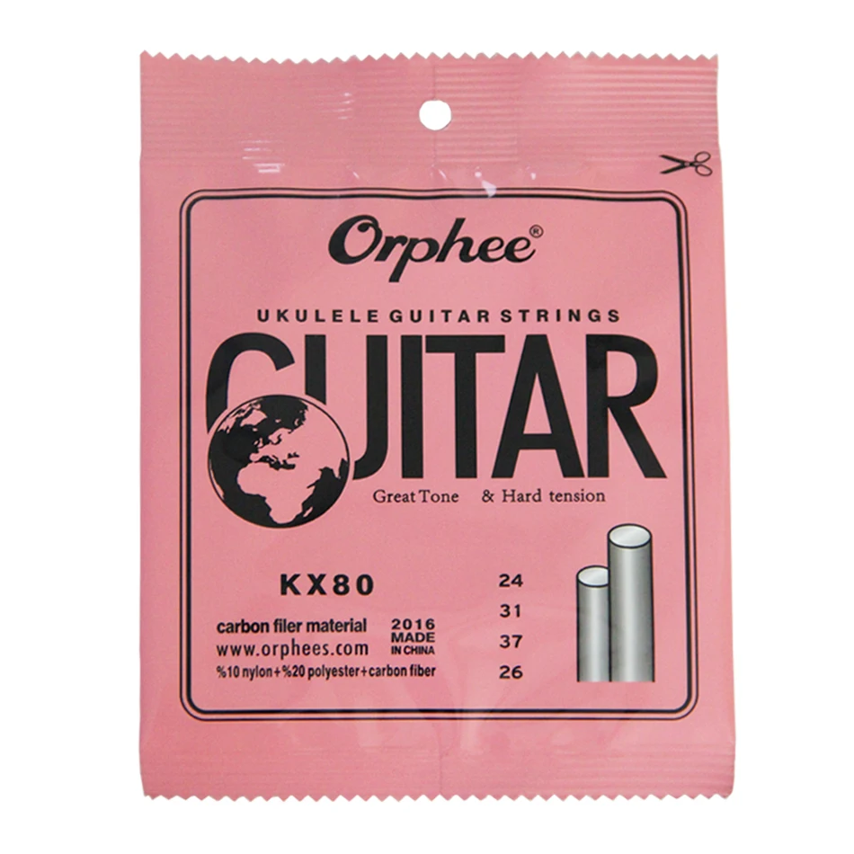Orphee Профессиональный Чистый нейлон белая углеволоконная Струны для укулеле