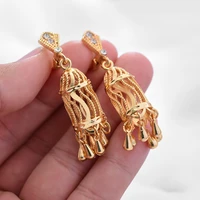 24k dubai gold color wedding earrings for women africanindian bridal party gifts wedding ethiopia earrings jewelery jewellery