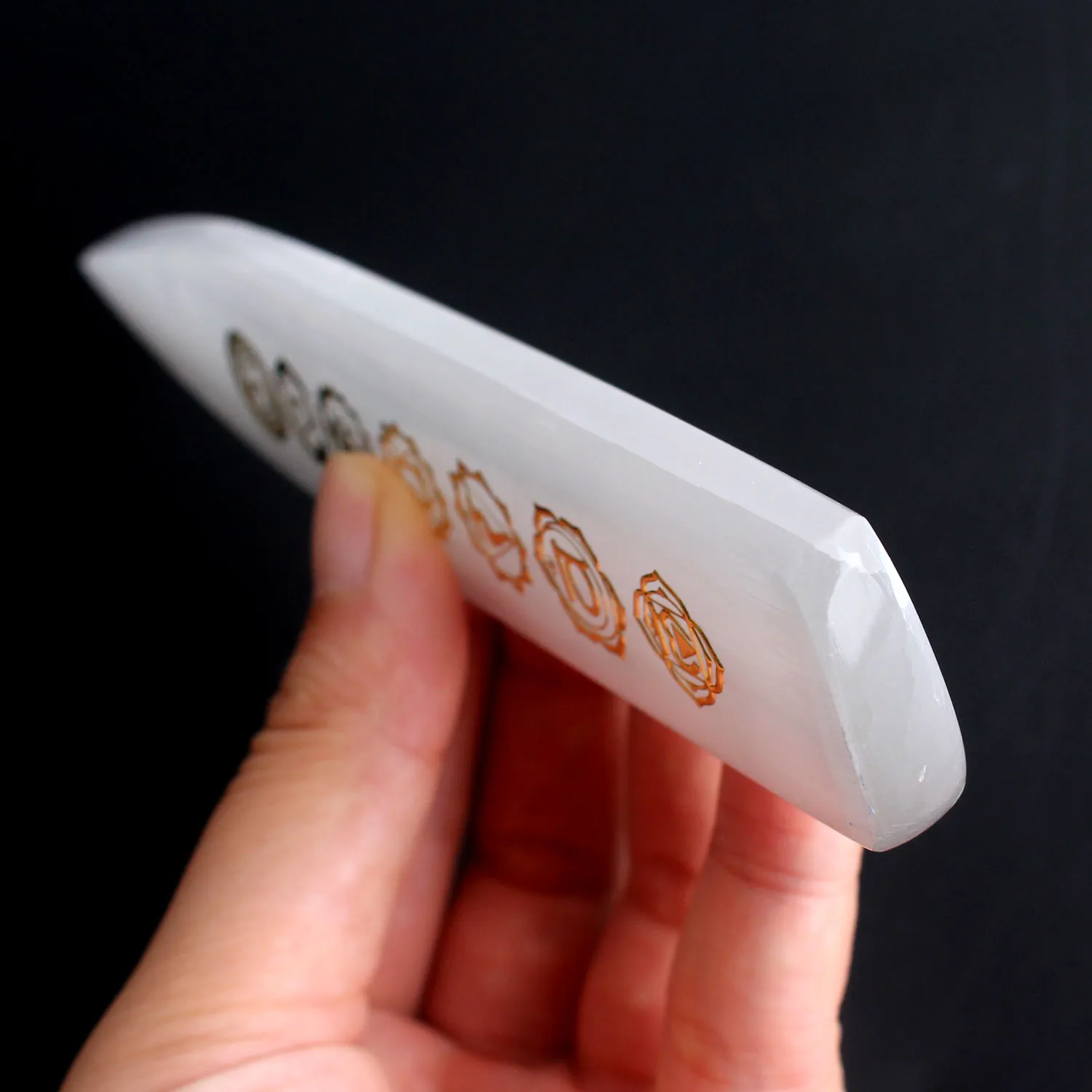 Натуральный белый селенит 7 Чакра Волшебная полированная кристаллическая