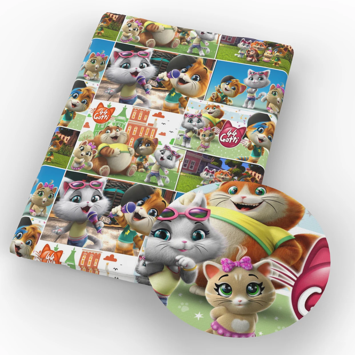 Ткань для купальников с принтом кошки полиэстер хлопок ткань шитья рукоделия