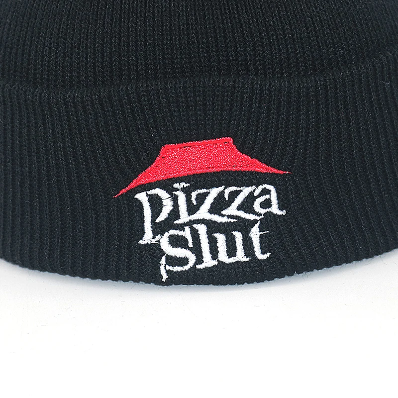 

2019 New Pizza Slut knitted beanie cap hat cotton flexible warm winter hats outdoor hip hop ski beanies all matched unisex