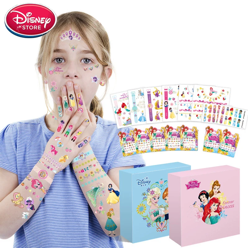 

Disney Tattoo Nail Sticker for Baby Kids Toys Gift Disney Princess Frozen Anna Elsa Sofia Belle Snow White DIY Sticker