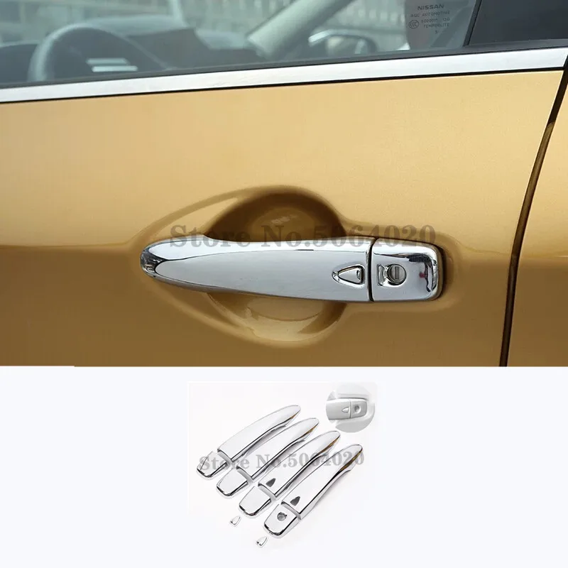 

ABS Chrome For Nissan Qashqai J11 2015 2016 2017 2018 Door Handle With Smart Key Hole Catch Cap Cover Trim Molding Accessories