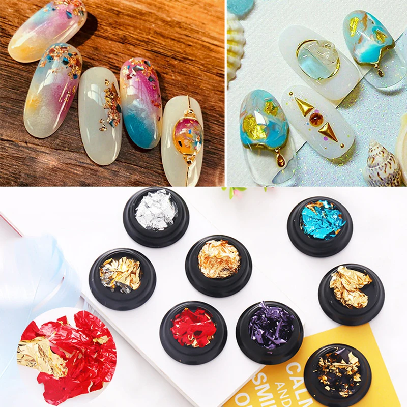 Блестящая фольга с красными блестками Типсы-снежинки для полировки геля