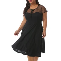 big size 9xl woman summer dress loose sexy mesh patchwork black plus size dresses women clothing 9xl party dress vestidos