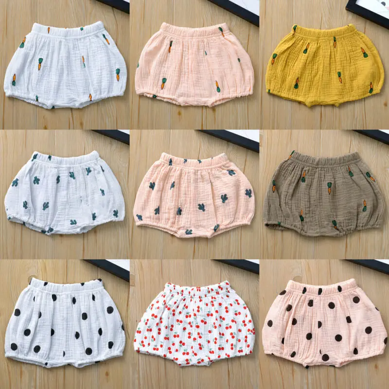 Cute Newborn Baby Infant Girl Boy 0-3Y Soft Cotton Linen Prints Bloomer Shorts Toddler Kids Short Pants Bottoms Underwear | Детская