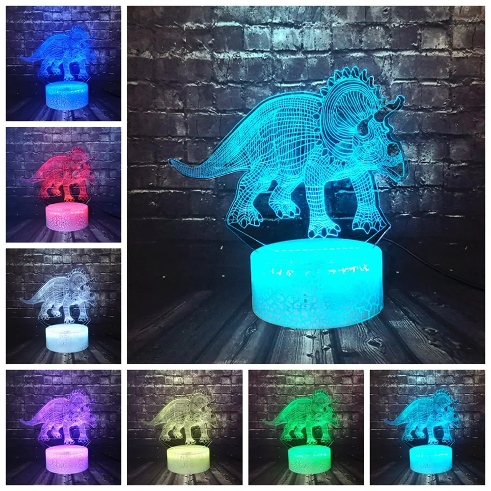 Животное 3D светодиодный Динозавр мир Парк Юрского периода тема мультфильм 7